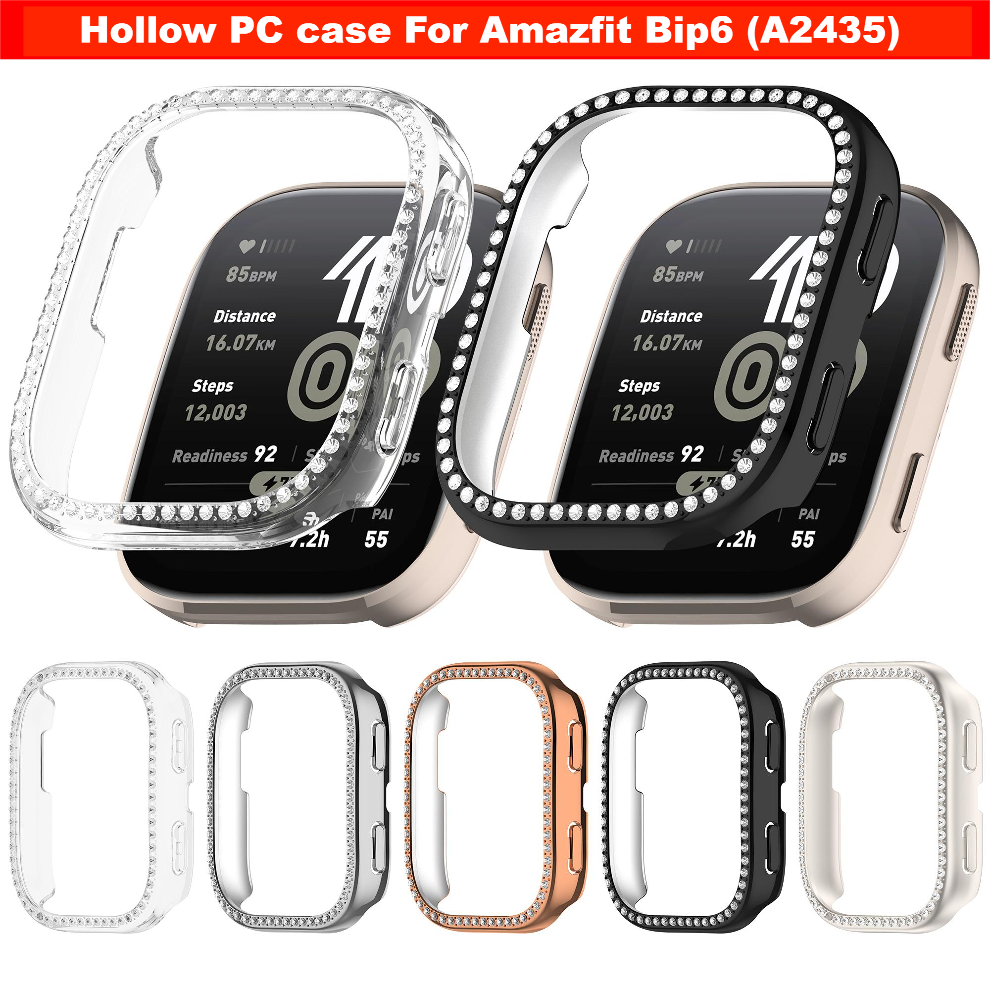 Amazfit Smartwatch Accessories - Single-Row Diamond Case for Amazfit Bip