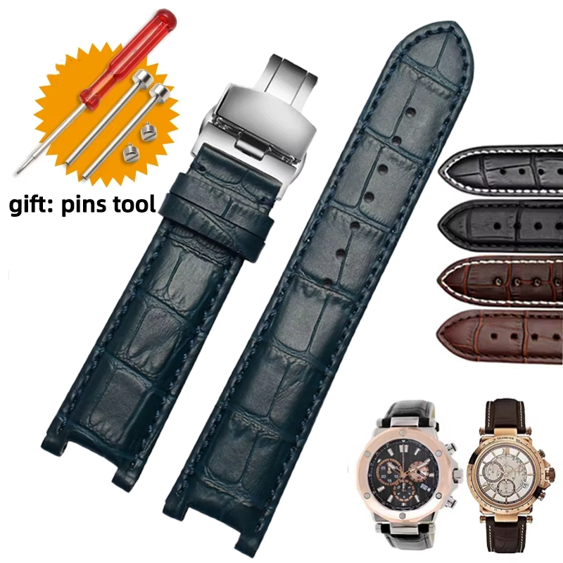 Smartwatch Guess - Notched Genuine Leather Watch strap 20*11mm