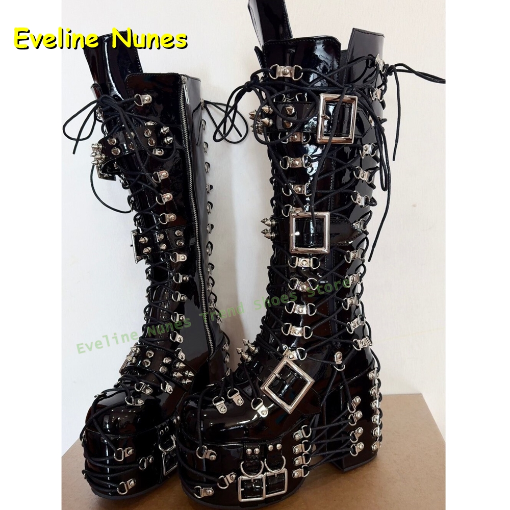 Y2K Red Gothic Platform Knee H - Leather Classic Strap 리뷰 및 가격