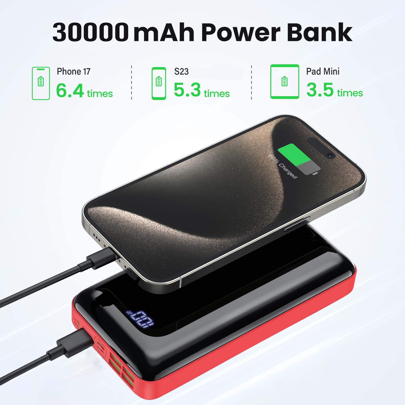Portable Charger 30000mah Powe - Watch Charger Cable 리뷰 및 가격