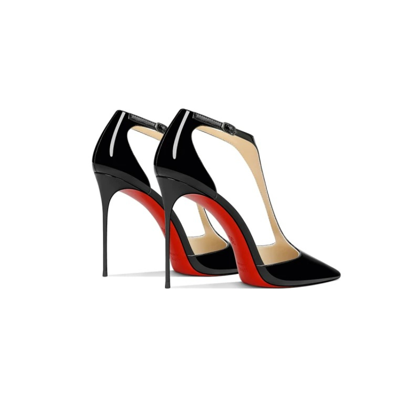 Black Patent Pointed Stiletto  - Leather Classic Strap 리뷰 및 가격