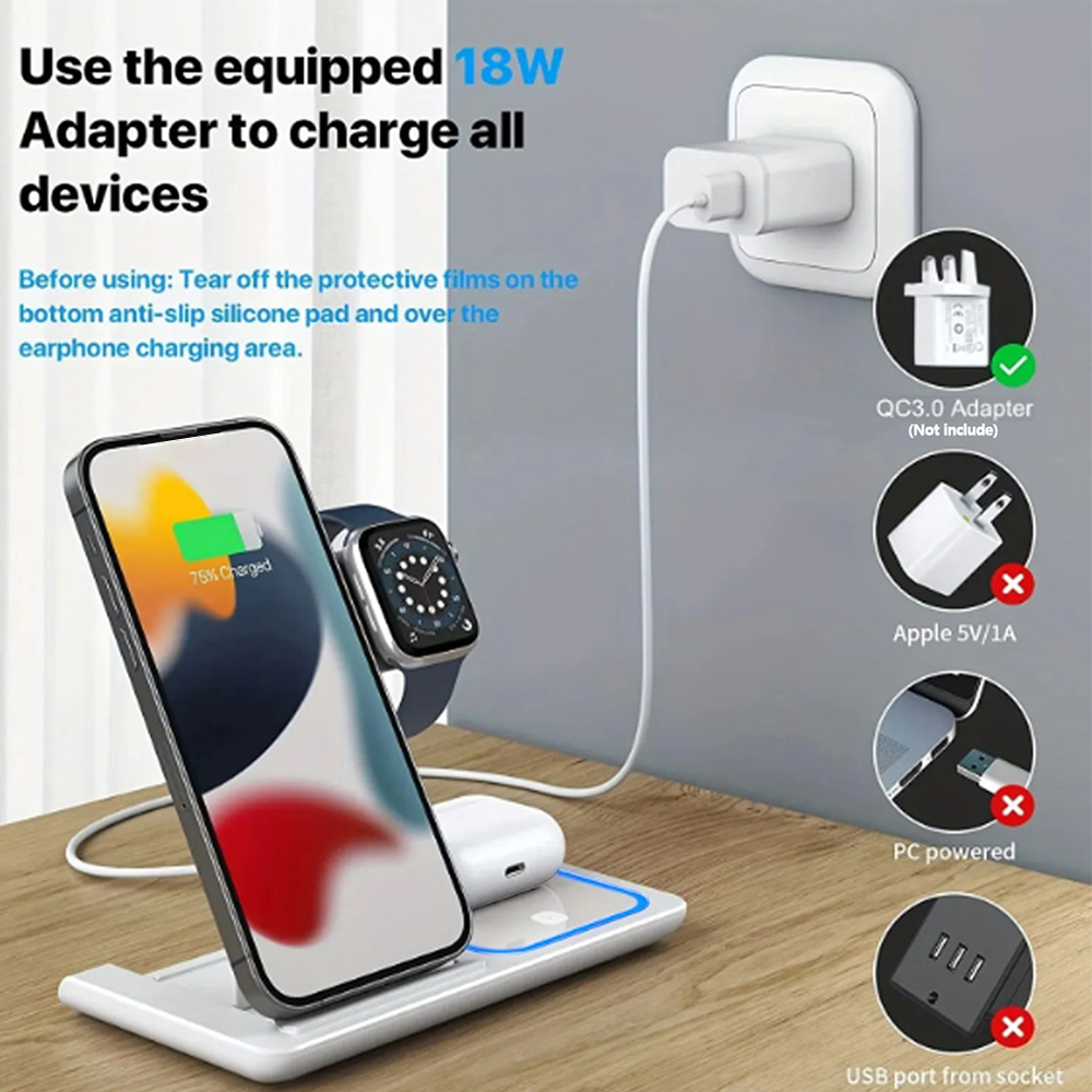 15W 3 in 1 Wireless Charger St - Watch Charger Cable 리뷰 및 가격