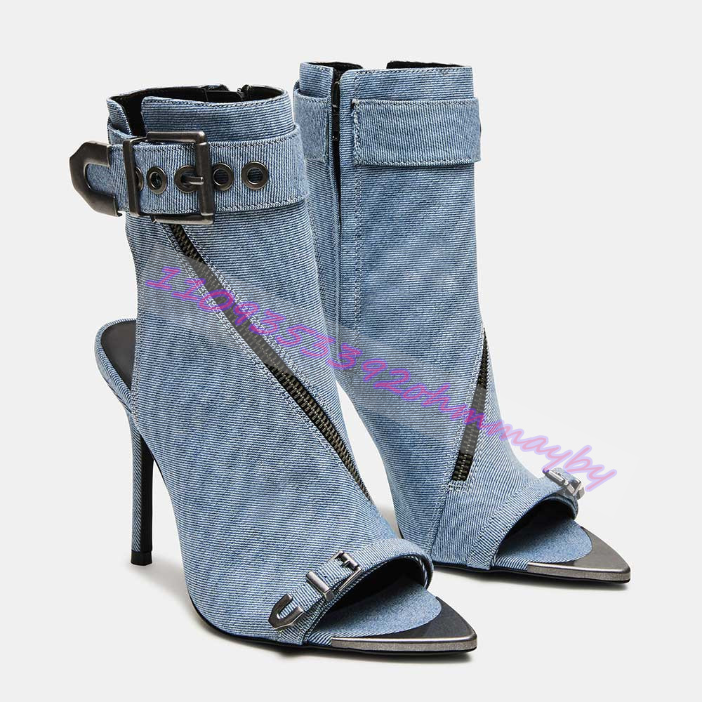 Summer Blue Denim Pointed-Toe  - Leather Classic Strap 리뷰 및 가격