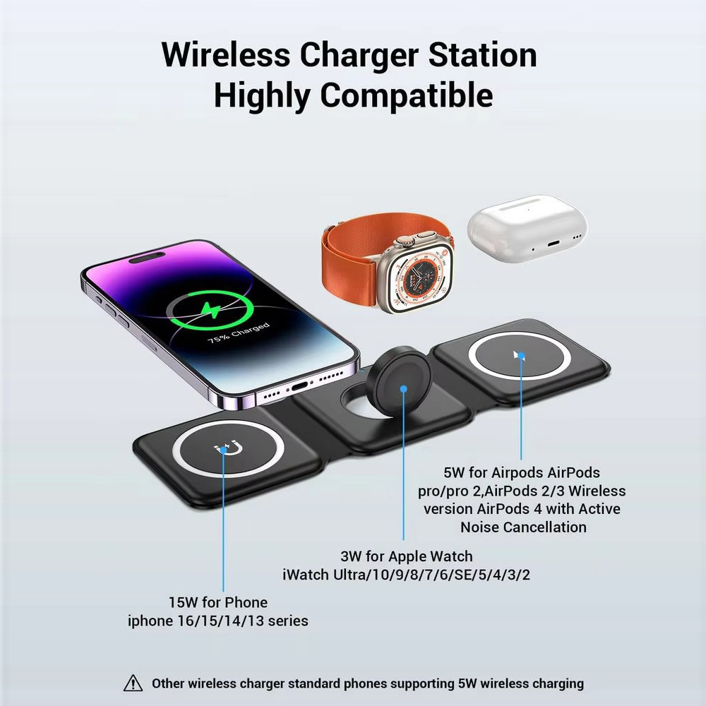 3-in-1 Magnetic Folding Wirele - Watch Charger Cable 리뷰 및 가격