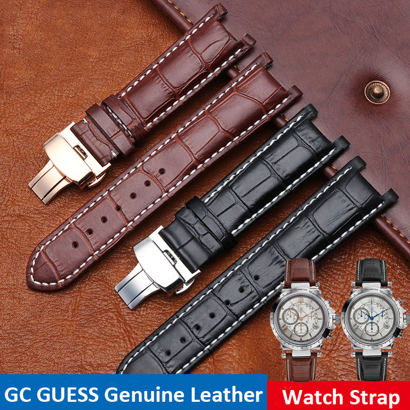 Notched Leather Watch strap 20 - Smartwatch Guess 리뷰 및 가격