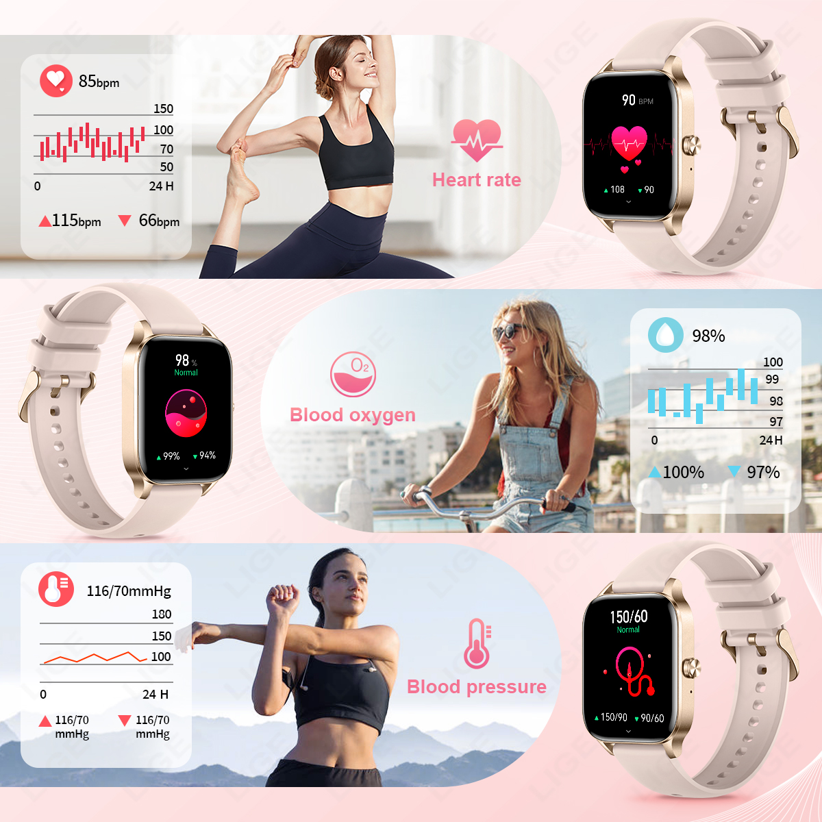 LIGE Fashion Smart Watch Women - Smartwatch Instagram 리뷰 및 가격