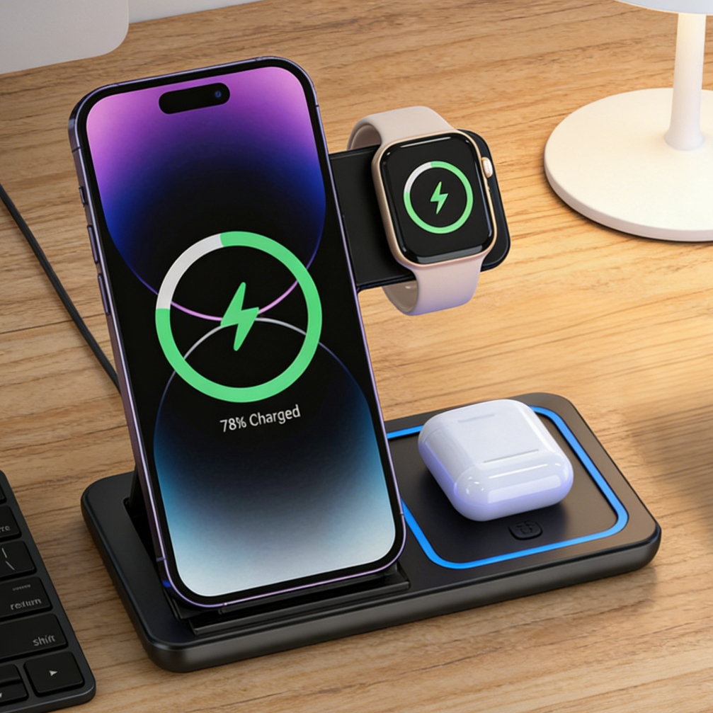 Foldable 3 in 1 Wireless Charg - Watch Charger Cable 리뷰 및 가격