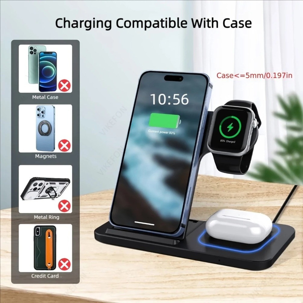 Foldable 3 in 1 Wireless Charg - Watch Charger Cable 리뷰 및 가격