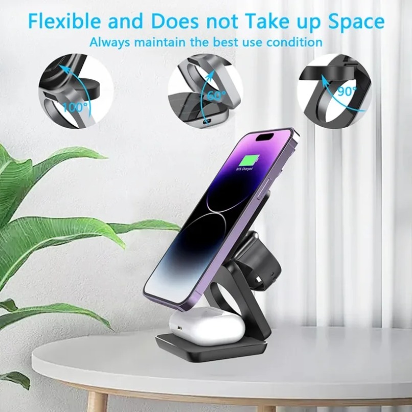 3 in 1 Foldable Magnetic Wirel - Watch Charger Cable 리뷰 및 가격