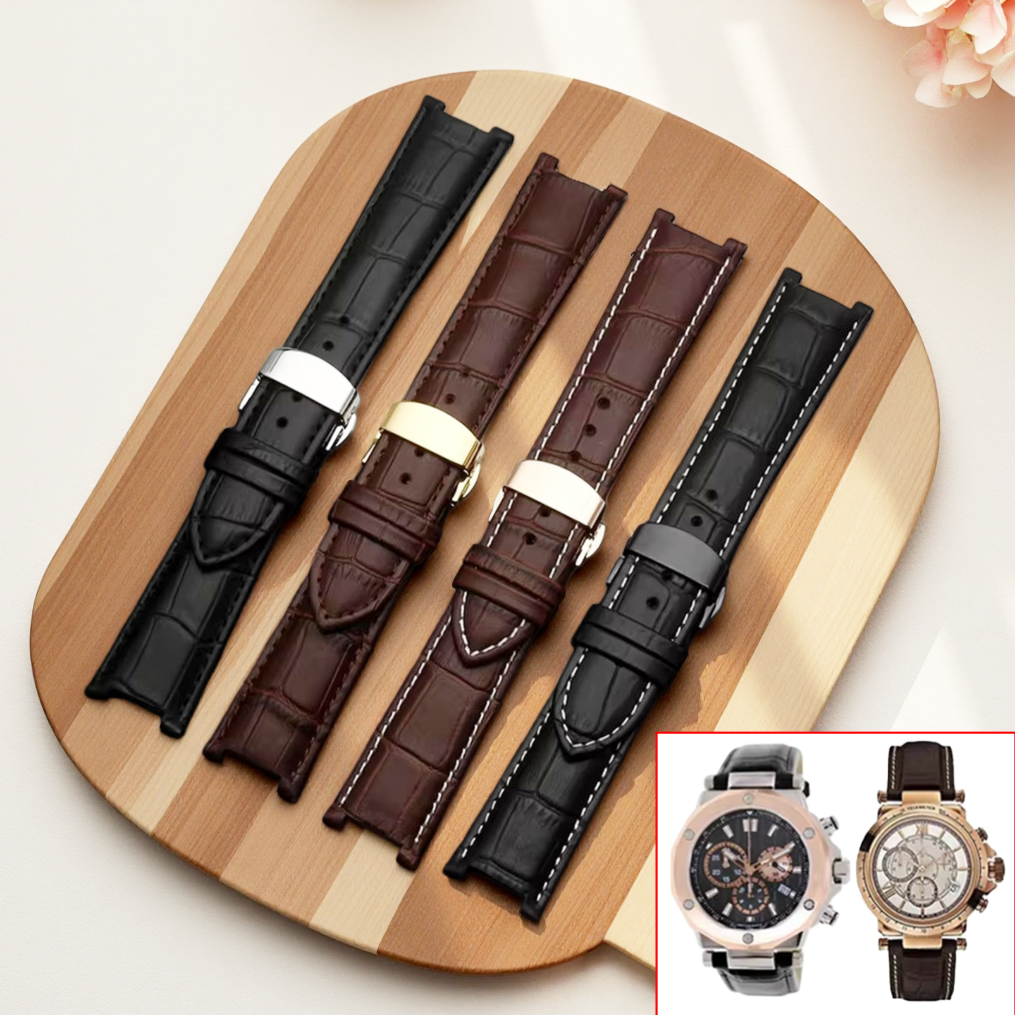 Notched Genuine Leather Watch  - Smartwatch Guess 리뷰 및 가격